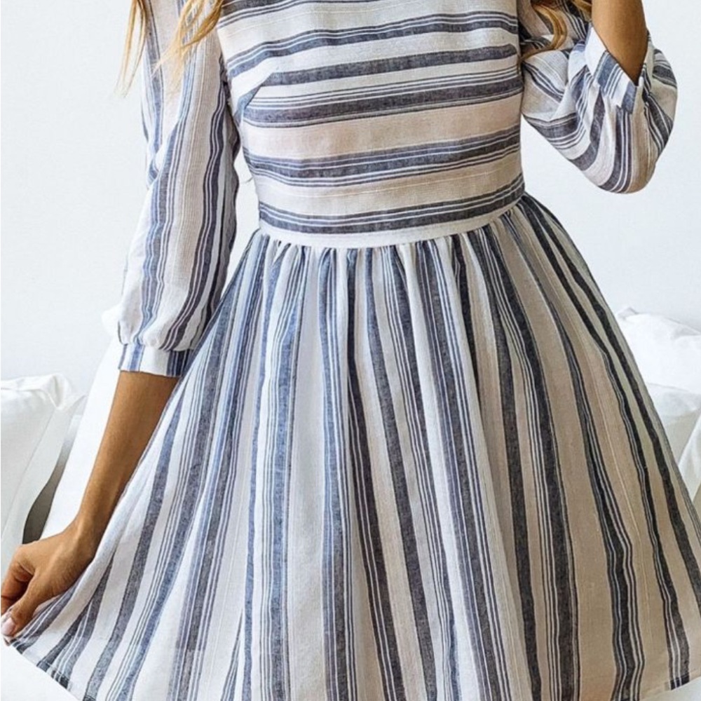 Striped Blue and White Women's Dress